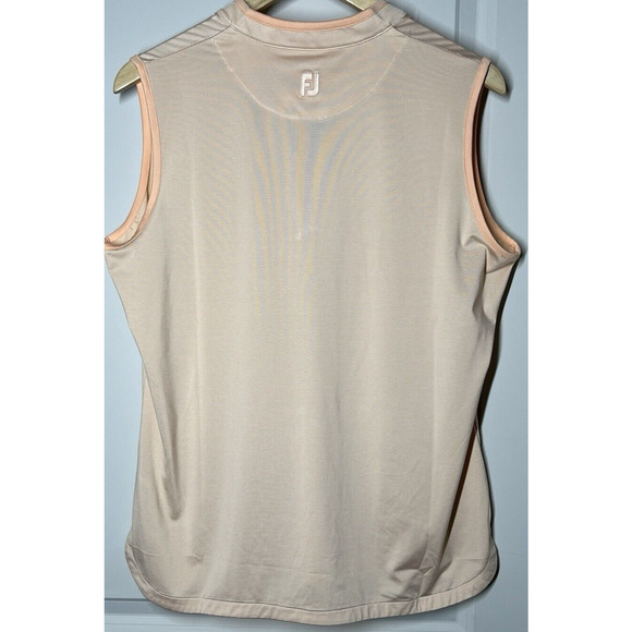 FJ FootJoy Peach Golf Tennis Sleeveless Tank Blouse Womens Large V Neck Athletic - Picture 2 of 12